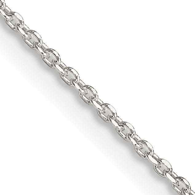 22 Inch Sterling Silver 1.25mm Diamond-Cut Forzantina Cable Chain W/4In Ext.