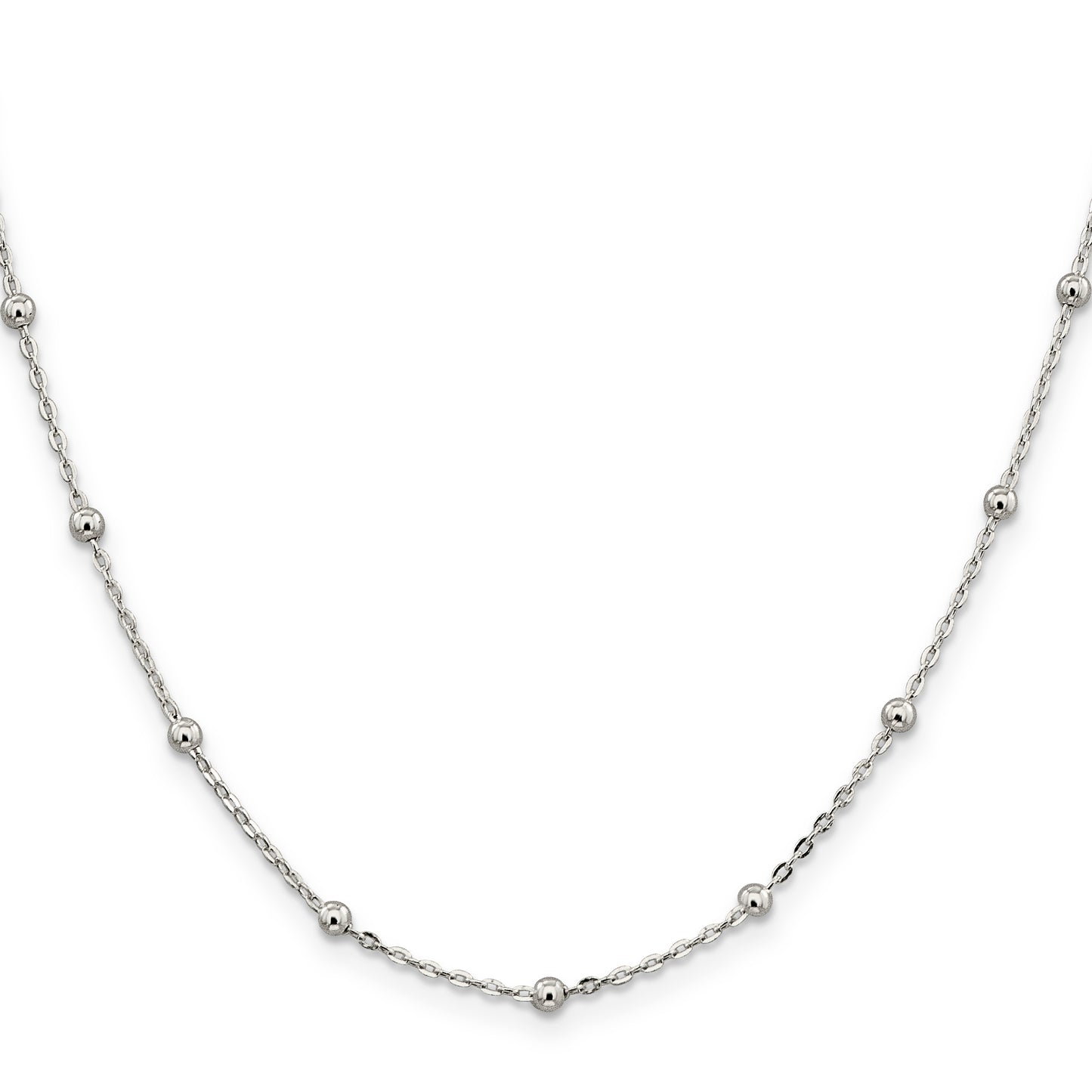 20 Inch Sterling Silver 1.3mm Fancy Beaded Chain