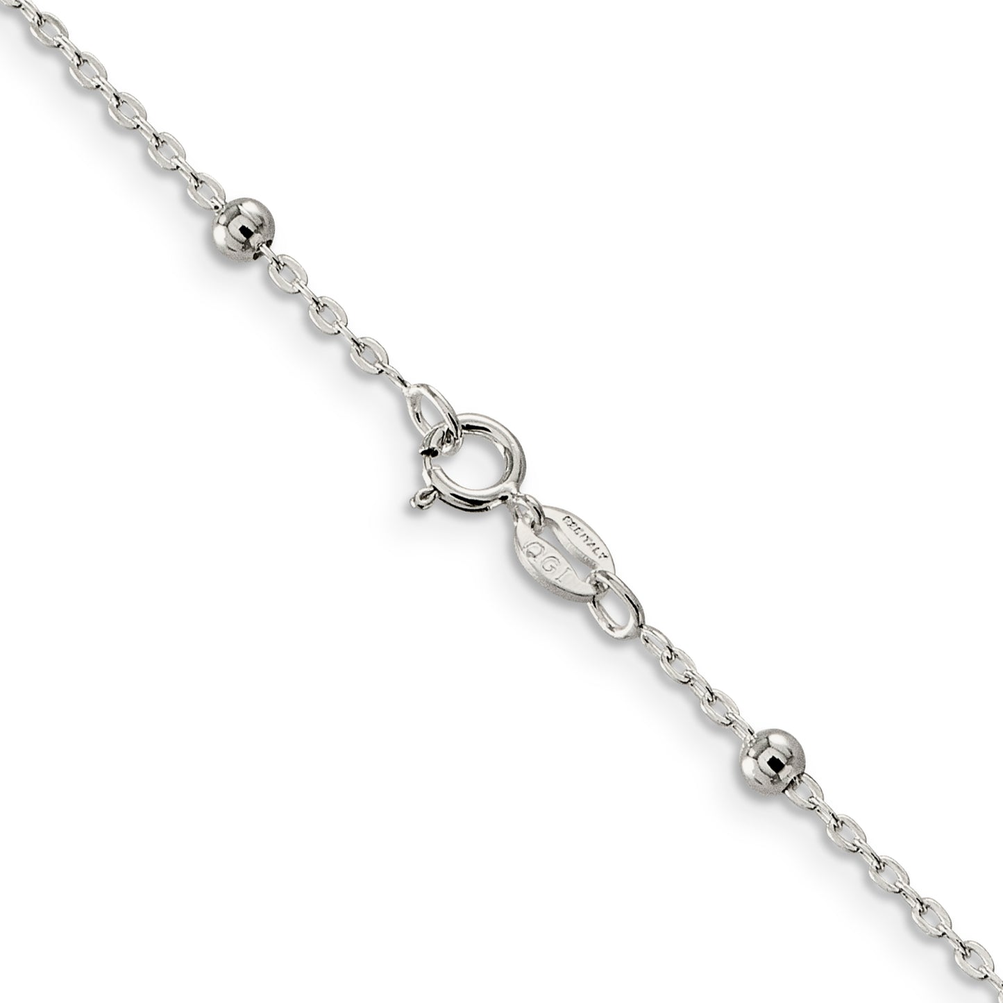 20 Inch Sterling Silver 1.3mm Fancy Beaded Chain