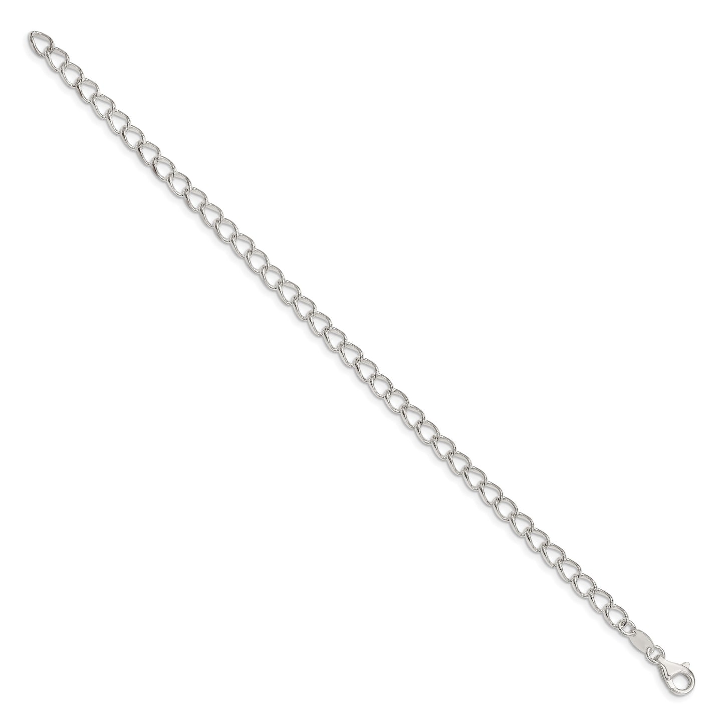 7 Inch Sterling Silver 4.5mm Half Round Wire Open Curb Chain