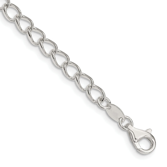 8 Inch Sterling Silver 4.5mm Half Round Wire Open Curb Chain