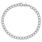 Sterling Silver Amore La Vita Rhodium-Plated Polished 4.5mm 8 Inch Half Round Wire Curb Chain With Fancy Lobster Clasp Charm Bracelet