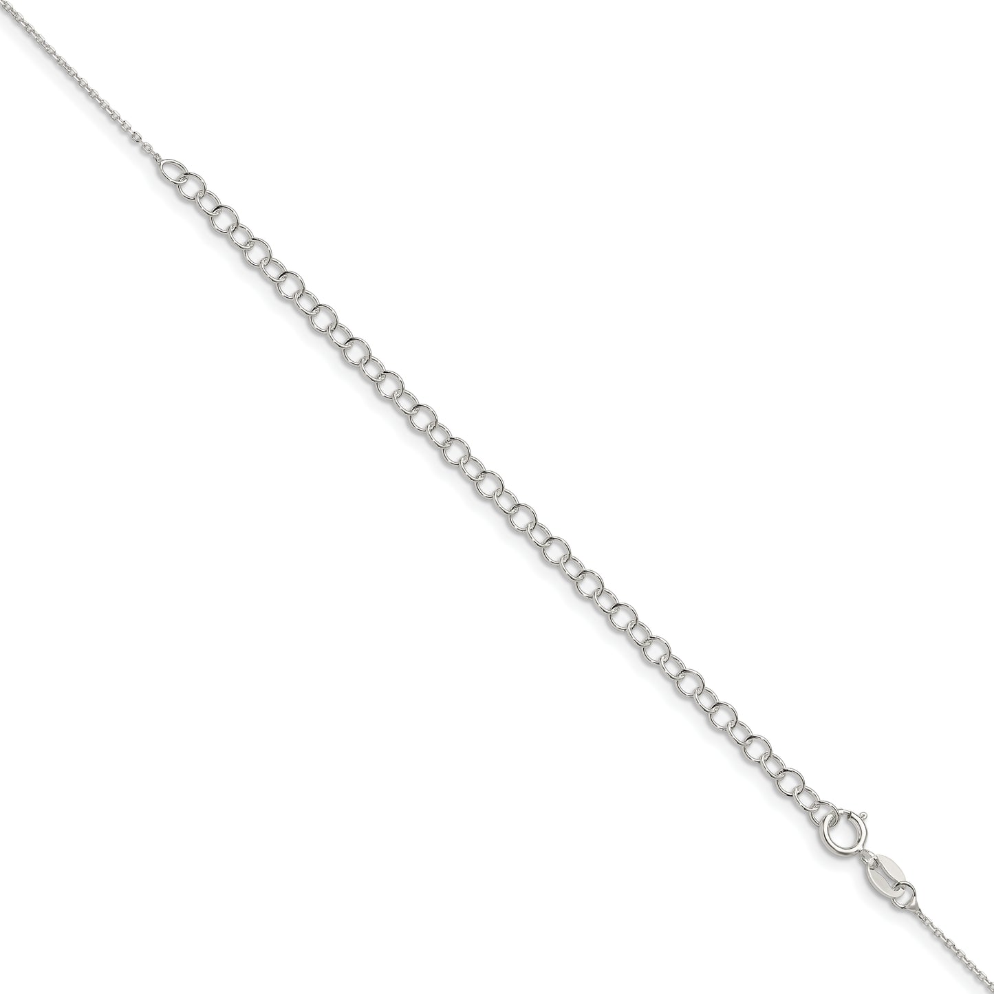 22 Inch Sterling Silver 1mm 8 Sided D/C Cable Chain W/4In Ext.