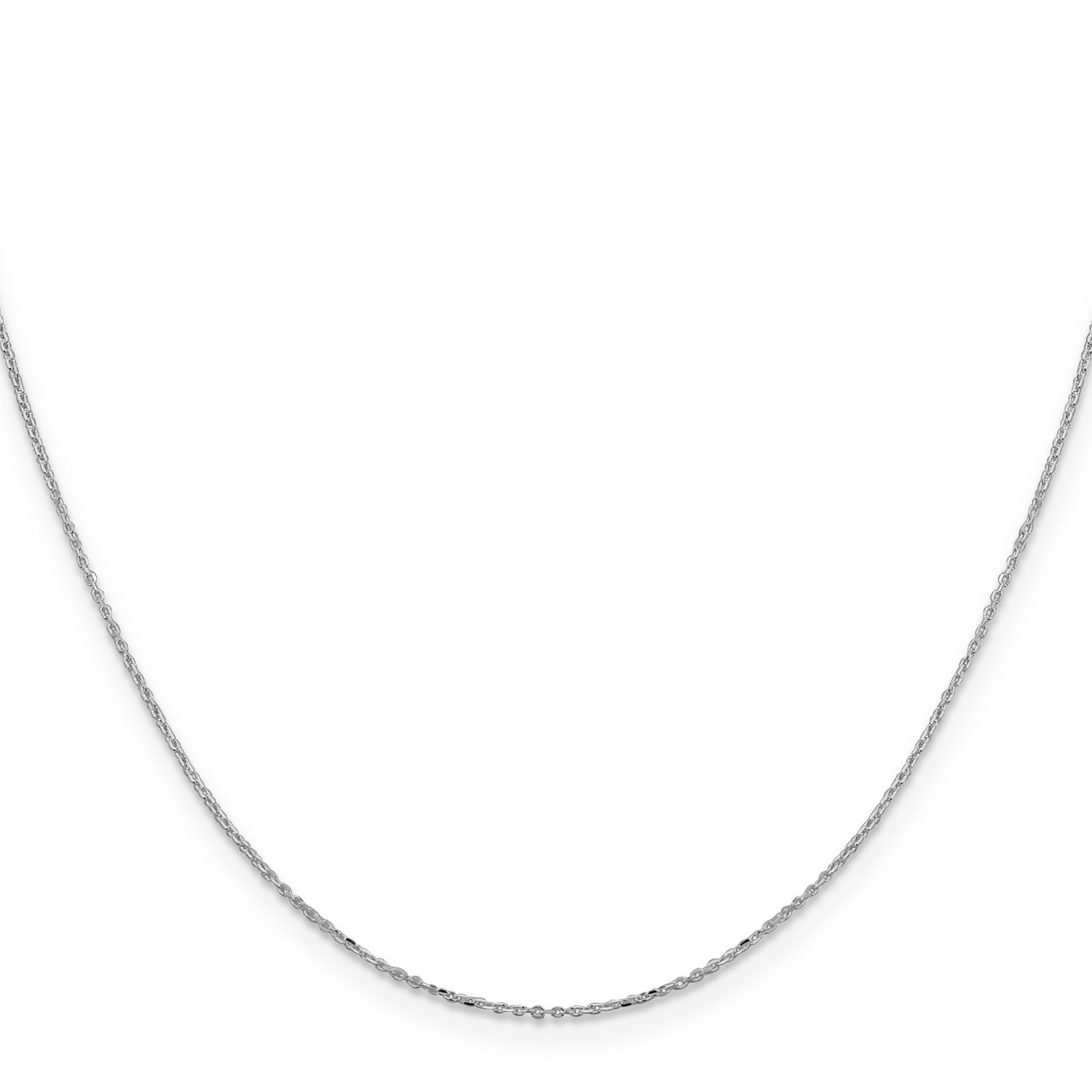 16 Inch Sterling Silver Rhodium-Plated 1mm 8 Sided Diamond-Cut Cable Chain