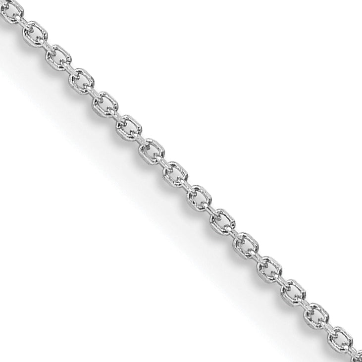 16 Inch Sterling Silver Rhodium-Plated 1mm 8 Sided Diamond-Cut Cable Chain