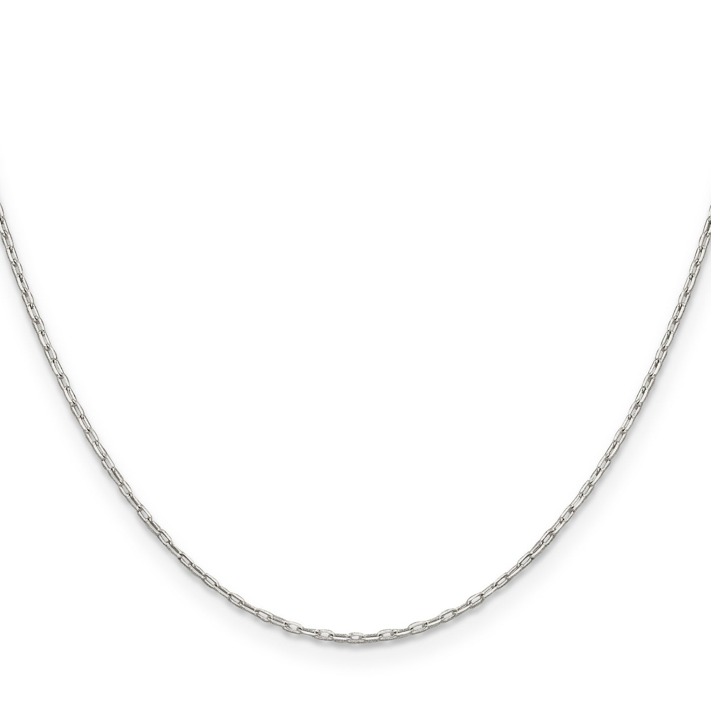 20 Inch Sterling Silver 1mm Diamond-Cut Long Link Cable Chain