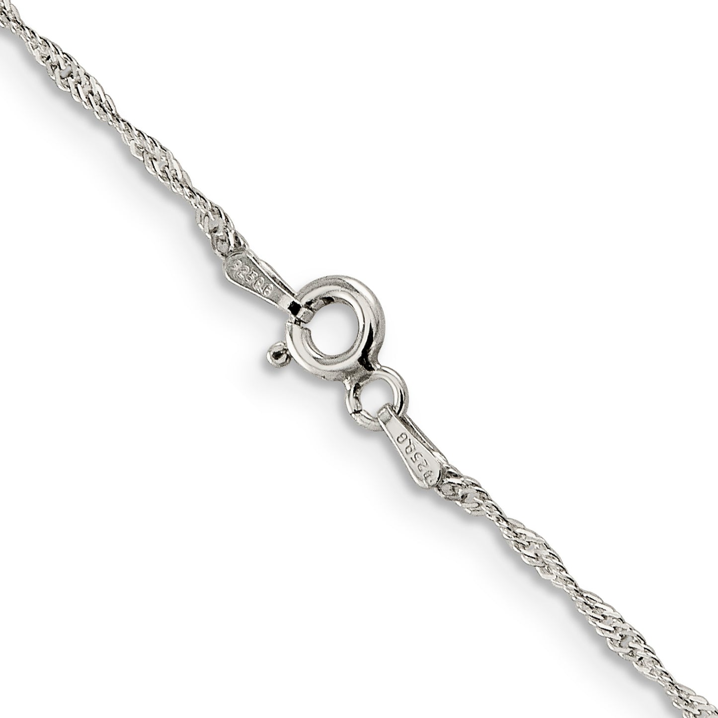 20 Inch Sterling Silver 1mm Diamond-Cut Long Link Cable Chain