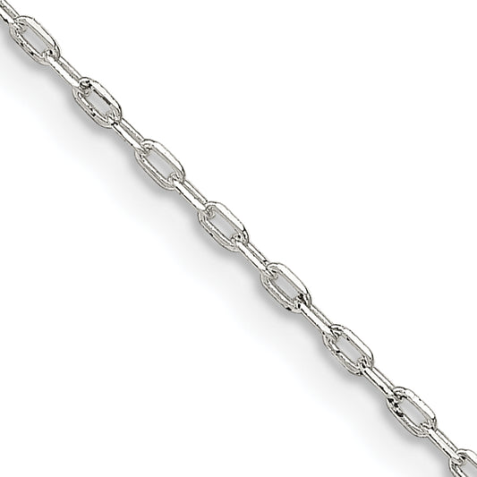 16 Inch Sterling Silver 1mm Diamond-Cut Long Link Cable Chain