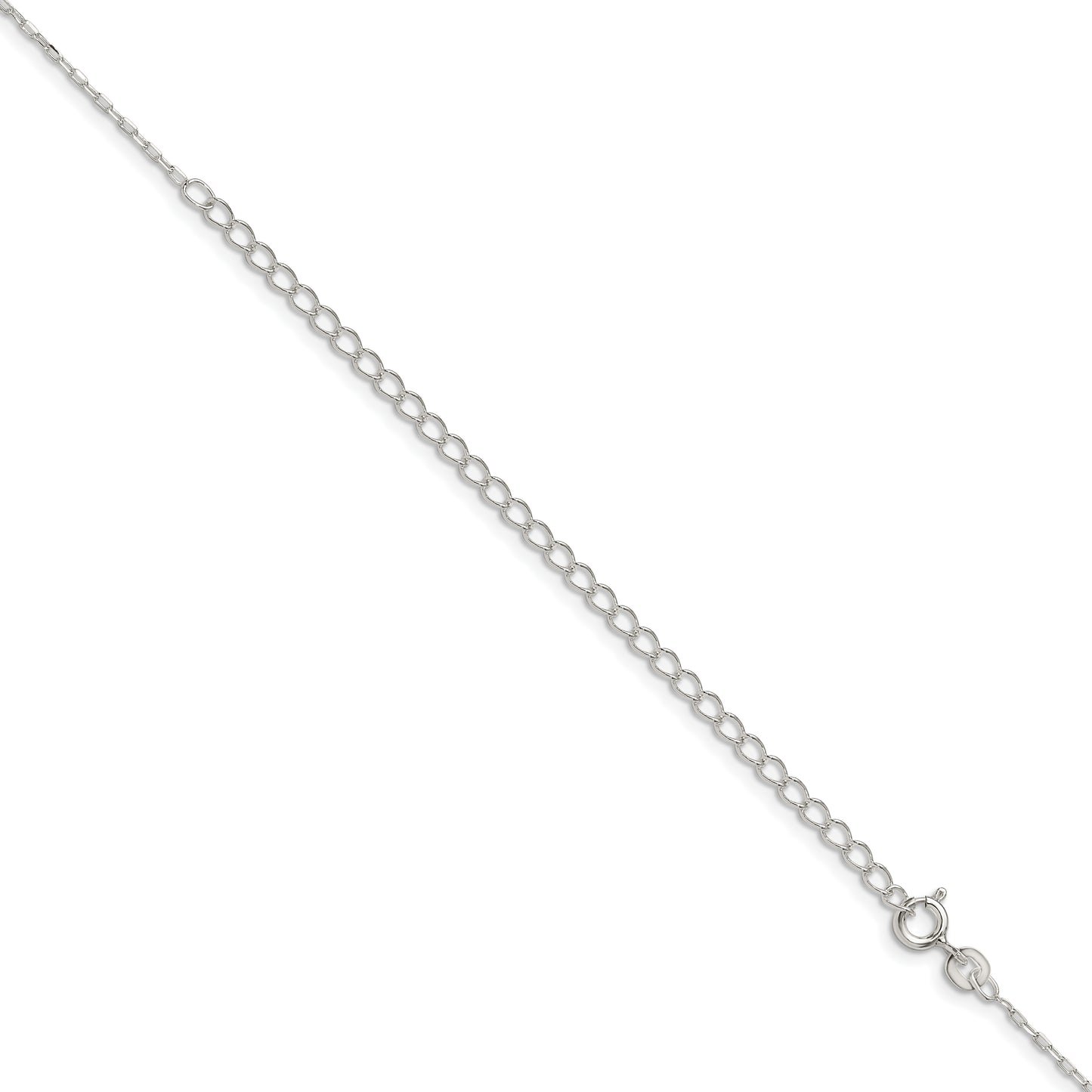 22 Inch Sterling Silver 1mm Diamond-Cut Long Link Cable Chain W/4In Ext.