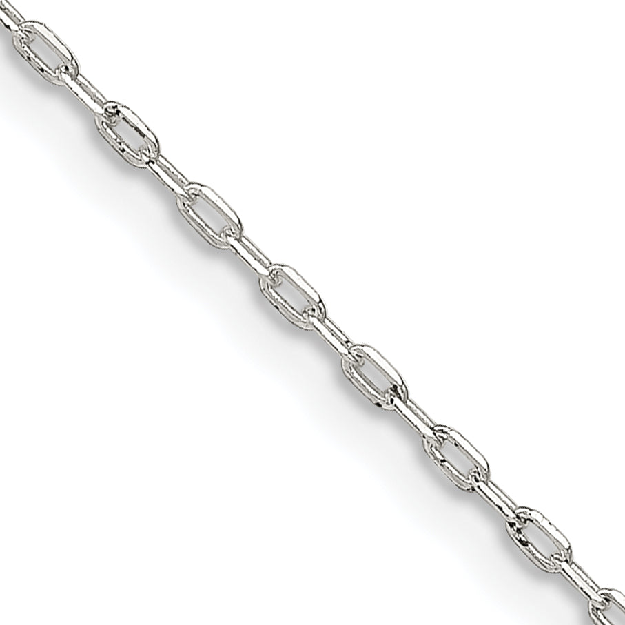 22 Inch Sterling Silver 1mm Diamond-Cut Long Link Cable Chain W/4In Ext.