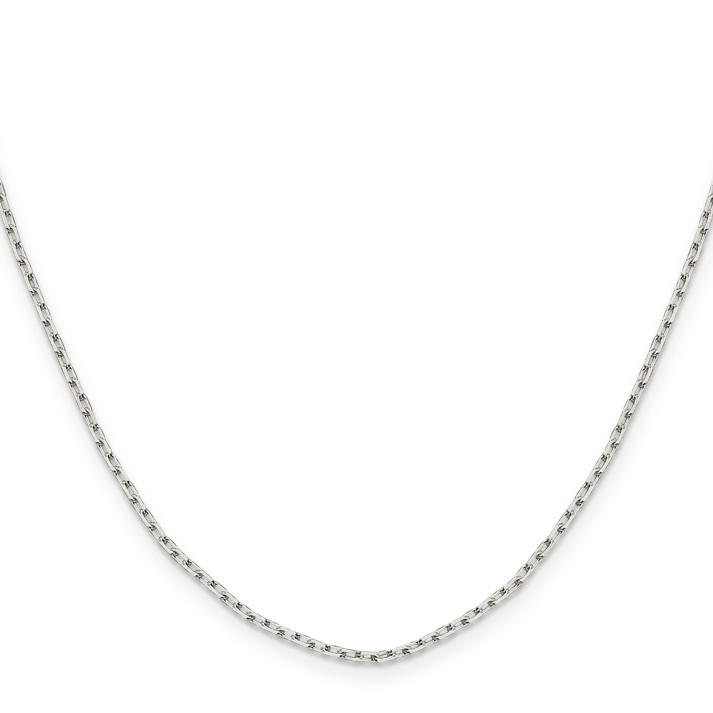 16 Inch Sterling Silver 1.65mm Diamond-Cut Long Link Cable Chain