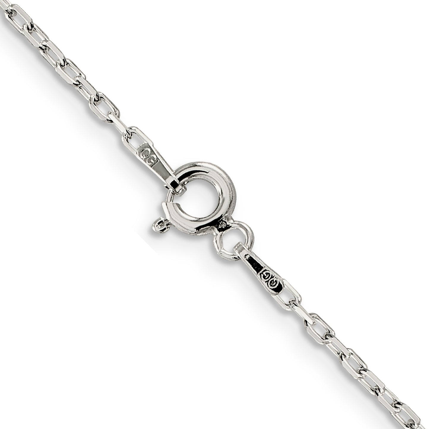 16 Inch Sterling Silver 1.65mm Diamond-Cut Long Link Cable Chain