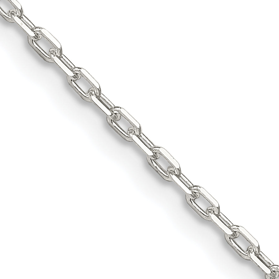 16 Inch Sterling Silver 1.65mm Diamond-Cut Long Link Cable Chain