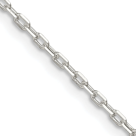 20 Inch Sterling Silver 1.65mm Diamond-Cut Long Link Cable Chain