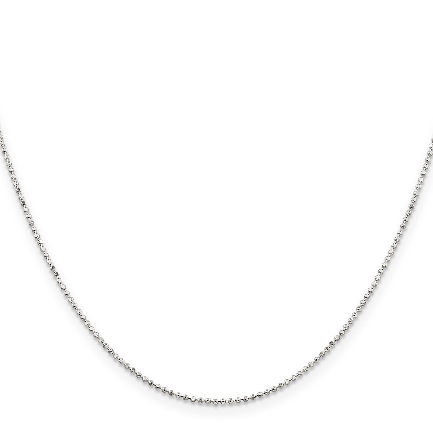 14 Inch Sterling Silver 1.05mm Square Fancy Beaded Chain