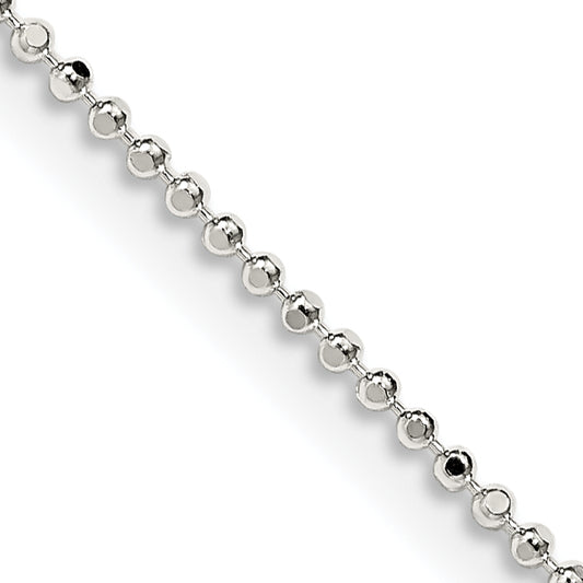 14 Inch Sterling Silver 1.05mm Square Fancy Beaded Chain