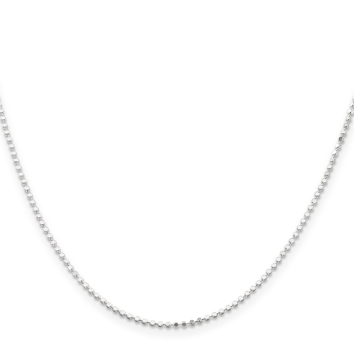 14 Inch Sterling Silver 1.15mm Square Fancy Beaded Chain