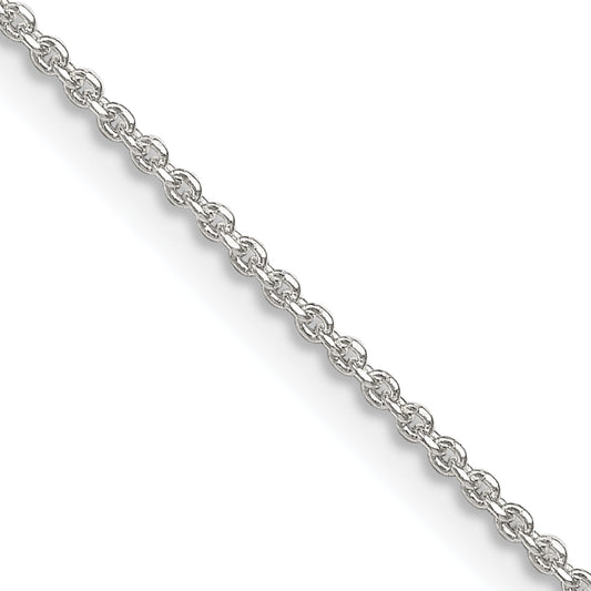 16 Inch Sterling Silver 1.4mm Diamond-Cut Forzantina Cable Chain