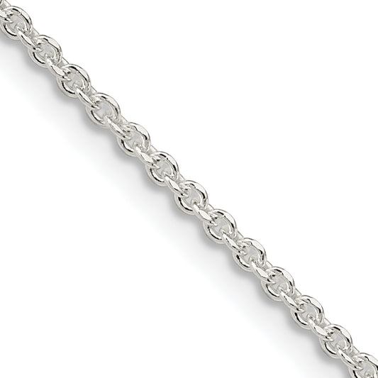 16 Inch Sterling Silver 1.85mm Diamond-Cut Forzantina Cable Chain