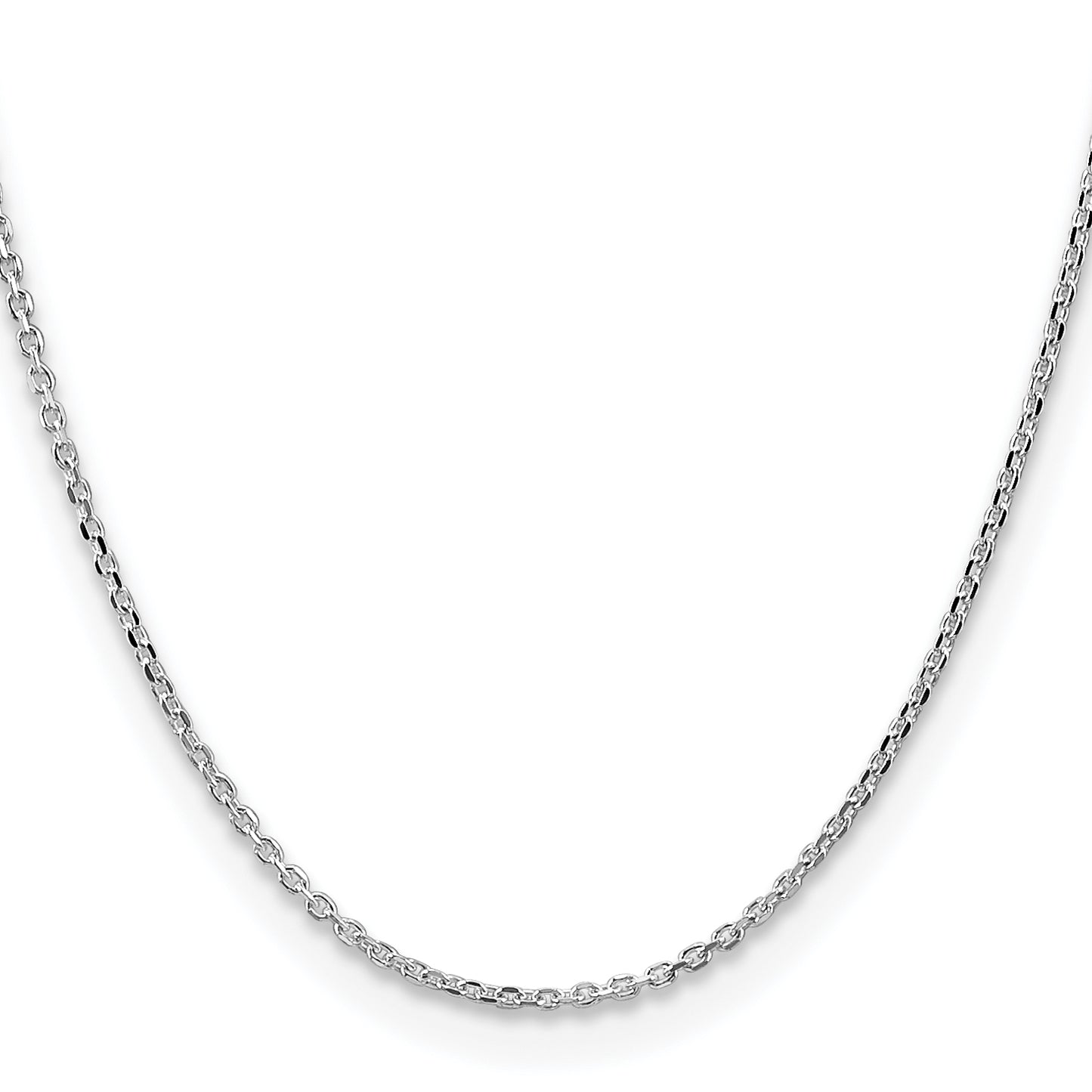 16 Inch Sterling Silver 2.1mm Diamond-Cut Forzantina Cable Chain