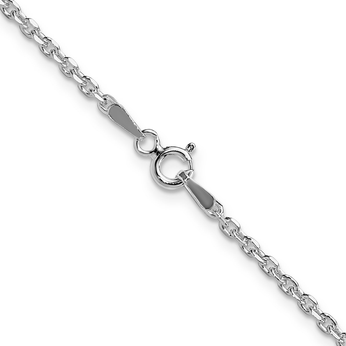 16 Inch Sterling Silver 2.1mm Diamond-Cut Forzantina Cable Chain