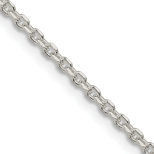 16 Inch Sterling Silver 2.1mm Diamond-Cut Forzantina Cable Chain