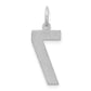 Sterling Silver Silver/Rhodium-Plated Satin Number 7 Charm