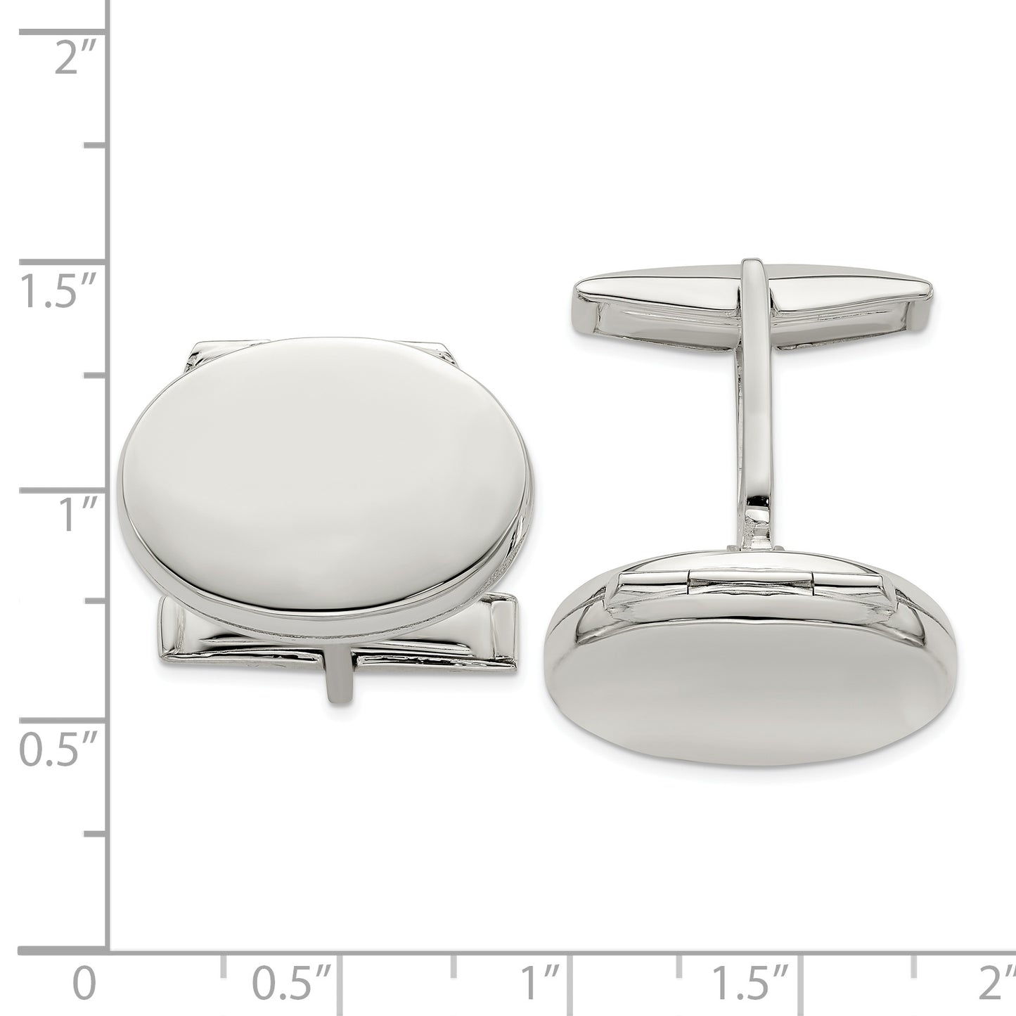 Sterling Silver Oval Locket Cufflinks