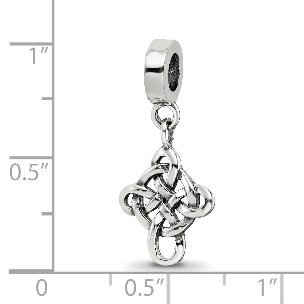 Sterling Silver Reflections Celtic Weave Cross Dangle Bead