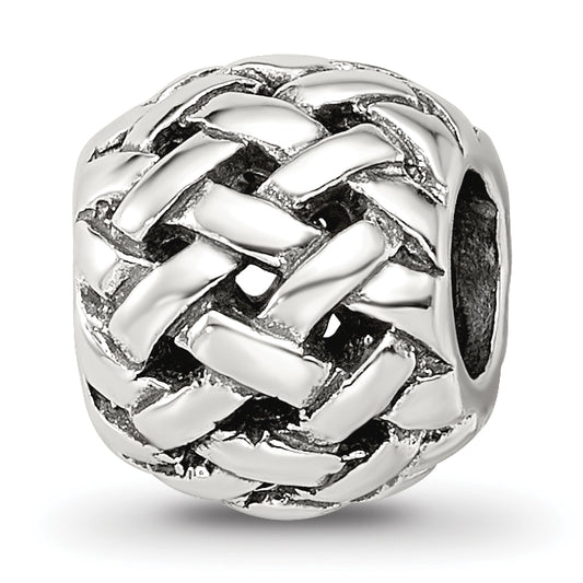 Sterling Silver Reflections Basketweave Bali Bead