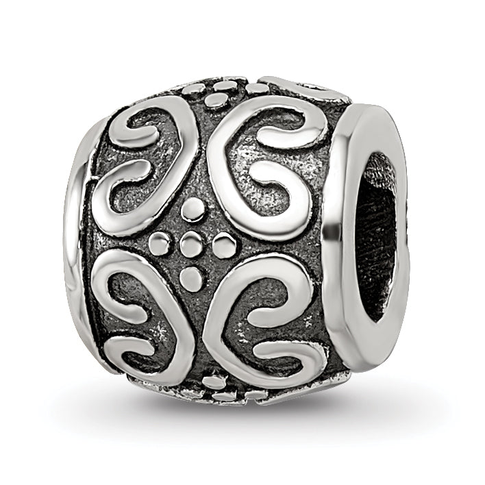 Sterling Silver Reflections Scroll & Dots Bali Bead