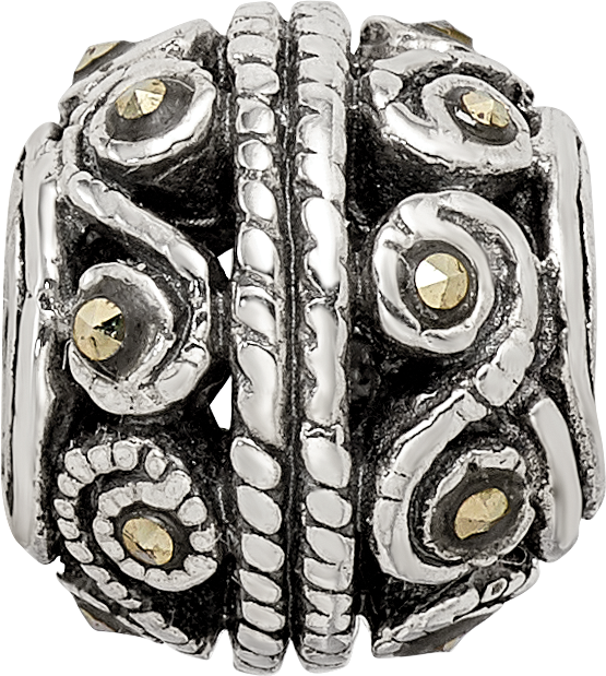 Sterling Silver Reflections Marcasite Bali Bead