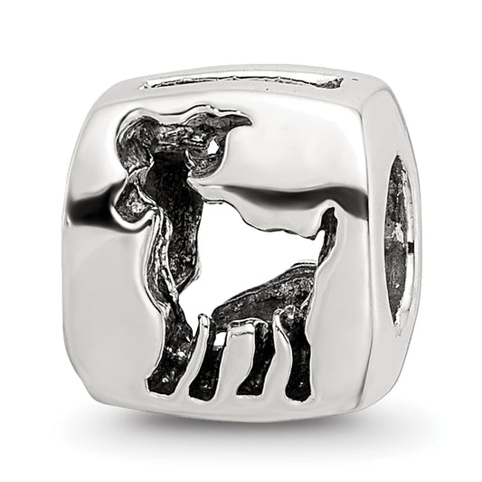 Sterling Silver Reflections Aries Zodiac Antiqued Bead