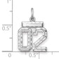 Sterling Silver Rhodium-Plated Small Diamond-Cut #02 Charm