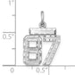 Sterling Silver Rhodium-Plated Diamond-Cut #87 Charm