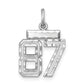 Sterling Silver Rhodium-Plated Diamond-Cut #87 Charm