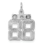 Sterling Silver Rhodium-Plated Diamond-Cut #88 Charm