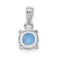 Sterling Silver Rhodium-Plated Created Opal Pendant And Earring Set