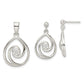 Sterling Silver Cz In Teardrop Pendant And Earrings Set