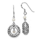 Sterling Silver Sentimental Expressions Rhodium-Plated Antiqued Fw Cultured Pearls Of Wisdom Dangle Earrings