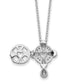 Sterling Silver Sentimental Expressions Rhodium-Plated Cz Memory Cross Locket 18In Necklace