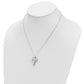 Sterling Silver Sentimental Expressions Rhodium-Plated Cz Memory Cross Locket 18In Necklace