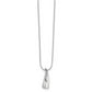 Sterling Silver White Ice Rhodium-Plated Satin And Polished 18 Inch Diamond Necklace With 2 Extender