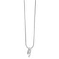 Sterling Silver White Ice Rhodium-Plated Satin And Polished 18 Inch Diamond Necklace With 2 Extender