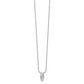 Sterling Silver White Ice Rhodium-Plated Satin And Polished 18 Inch Diamond Necklace With 2 Extender