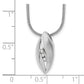 Sterling Silver White Ice Rhodium-Plated Satin And Polished 18 Inch Diamond Necklace With 2 Extender