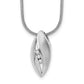 Sterling Silver White Ice Rhodium-Plated Satin And Polished 18 Inch Diamond Necklace With 2 Extender