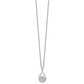 Sterling Silver White Ice Rhodium-Plated 18 Inch Blue Topaz Necklace With 2 Extender