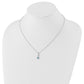 Sterling Silver White Ice Rhodium-Plated 18 Inch Blue Topaz And Diamond Necklace With 2 Extender