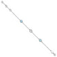 Sterling Silver White Ice Rhodium-Plated 7.25 Inch Blue Topaz And Diamond Bracelet With 1 Extender